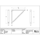 From The Anvil - Polished Chrome Barton Shelf Bracket (200mm x 200mm) - Polished Chrome  - 51119 - Choice Handles