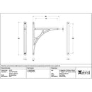 From The Anvil - Burnished Brass Tyne Shelf Bracket (314mm x 250mm) - 51178 - Choice Handles