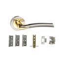 Atlantic Indiana Dorpac (3" Latch, 3"x2" Hingesx3) - Satin Nickel/Polished Brass - ADPS33RSNBP3 - Choice Handles