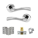 STATUS Texas Door Handle Pack (Latch Set - 2.5" CE Latch, 3" Fire Rated Hinges x3) - Polished Chrome - ADPS35RPC1 - Choice Handles