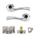 STATUS Texas Door Handle Pack (Latch Set - 3" CE Latch, 4" Fire Rated Hinges x3) - Polished Chrome - ADPS35RPC4 - Choice Handles