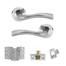 STATUS Texas Door Handle Pack (Latch Set - 3" CE Latch, 3" Fire Rated Hinges x3) - Satin Chrome - ADPS35RSC2 - Choice Handles