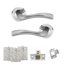 STATUS Texas Door Handle Pack (Latch Set - 2.5" CE Latch, 4" Fire Rated Hinges x3) - Satin Chrome - ADPS35RSC3 - Choice Handles