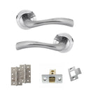 STATUS Texas Door Handle Pack (Latch Set - 3" CE Latch, 4" Slim Knuckle Hinges x2) - Satin Chrome - ADPS35RSC6 - Choice Handles