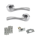 STATUS Texas Door Handle Pack (Latch Set - 2.5" Latch, 3" Hinges x2) - Satin Chrome - ADPS35RSC7 - Choice Handles