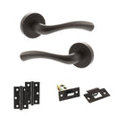 STATUS Texas Door Handle Pack (Latch Set - 2.5" Latch, 3" Hinges x2) - Urban Dark Bronze - ADPS35RUDB7 - Choice Handles
