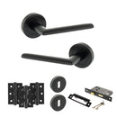 STATUS Alabama Door Handle Pack (3 Lever Lock Set - 3" CE Sashlock, 3" Fire Rated Hinges x3) - Matt Black - ADPS43RMB15 - Choice Handles