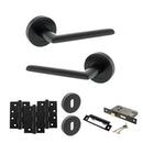 STATUS Alabama Door Handle Pack (3 Lever Lock Set - 3" CE Sashlock, 4" Fire Rated Hinges x3) - Matt Black - ADPS43RMB17 - Choice Handles