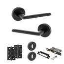 STATUS Alabama Door Handle Pack (3 Lever Lock Set - 3" CE Sashlock, 4" Slim Knuckle Hinges x2) - Matt Black - ADPS43RMB19 - Choice Handles