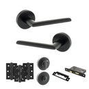 STATUS Alabama Door Handle Pack (Bathroom Set - 3" CE Bathroom Lock, 3" Fire Rated Hinges x3) - Matt Black - ADPS43RMB9 - Choice Handles