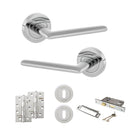 STATUS Alabama Door Handle Pack (3 Lever Lock Set - 3" CE Sashlock, 4" Slim Knuckle Hinges x2) - Polished Chrome - ADPS43RPC19 - Choice Handles