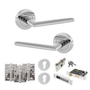 STATUS Alabama Door Handle Pack (Euro Lock Set - 3" CE Sashlock, 4" Fire Rated Hinges x3) - Polished Chrome - ADPS43RPC23 - Choice Handles