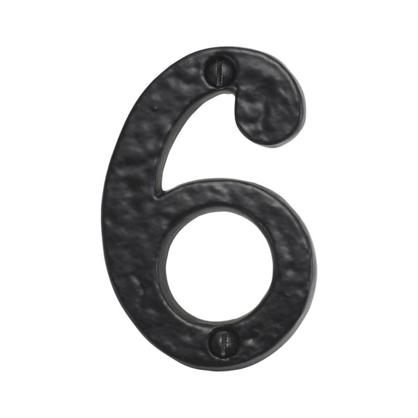 Spira Brass - Door Numerals (Number 6) - Black - BR43666 - Choice Handles