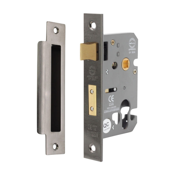 Spira Brass - 2.5" CE Euro Profile Mortice Sash Lock  - Black Nickel - LAL5009BN - Choice Handles