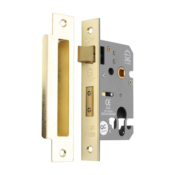 Spira Brass - 2.5" CE Euro Profile Mortice Sash Lock  - Electro Brass - LAL5009EB - Choice Handles