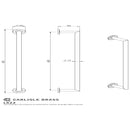 Carlisle Brass - Mitred Towel Rail - 600mm C/C - Concealed Fix - Bright Stainless Steel - LX22BSS - Choice Handles