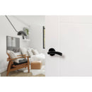 STATUS Texas Lever Door Handle on Round Rose - Matt Black - S35RMB - Choice Handles