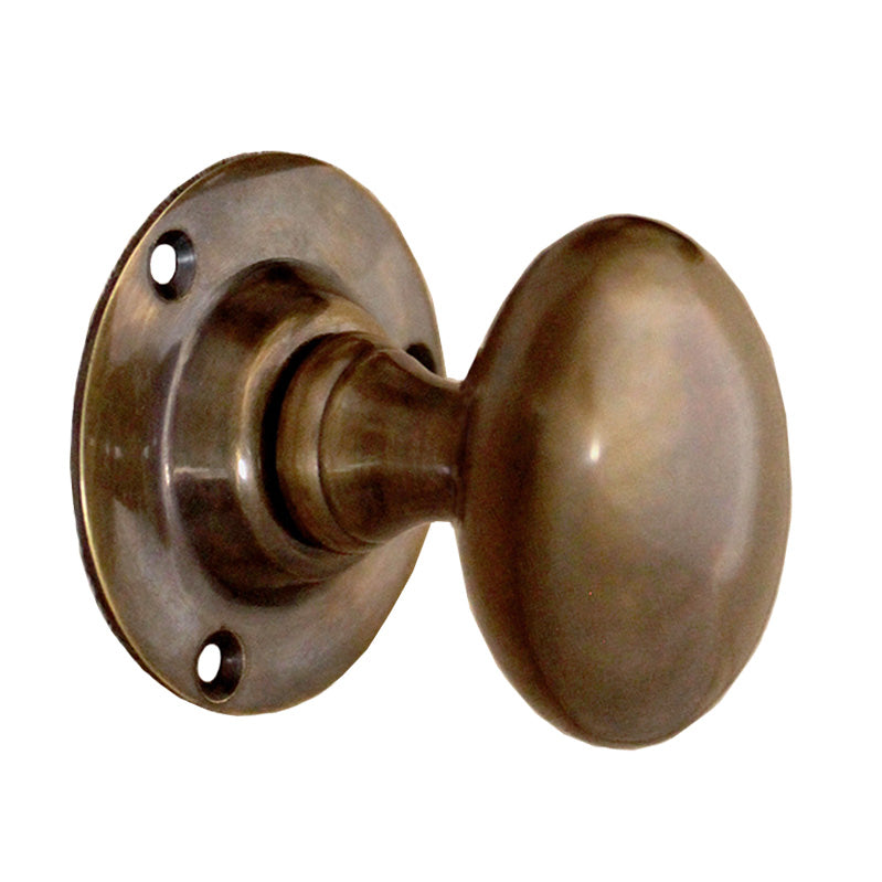 Spira Brass - Oval Mortice Door Knob - Antique - SB2109AT