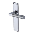 Heritage Brass Bauhaus Knurled Lever Latch Door Handle on 200mm Plate Polished Chrome finish - VT9310-PC - Choice Handles