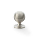 Alexander and Wilks - Caesar Cupboard Knob on Round Rose - Satin Nickel - 32mm - AW832-32-SN - Choice Handles