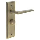 Burlington - Mayfair Door Handle Bathroom Backplate Antique Brass & Turn & Release - BUR-10AB-453AB-81AB - Choice Handles