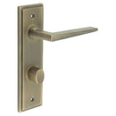Burlington - Mayfair Door Handle Din Bathroom Backplate Antique Brass & Turn & Release - BUR-10AB-456AB-81AB - Choice Handles