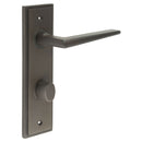 Burlington - Mayfair Door Handle Din Bathroom Backplate Dark Bronze & Turn & Release - BUR-10DB-456DB-81DB - Choice Handles