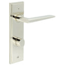 Burlington - Mayfair Door Handle Din Bathroom Backplate Polished Nickel & Turn & Release - BUR-10PN-456PN-81PN - Choice Handles