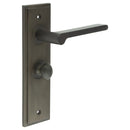 Burlington - Fitzrovia Door Handle Bathroom Backplate Dark Bronze & Turn & Release - BUR-15DB-453DB-80DB - Choice Handles