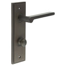 Burlington - Fitzrovia Door Handle Din Bathroom Backplate Dark Bronze & Turn & Release - BUR-15DB-456DB-80DB - Choice Handles