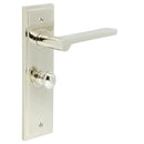 Burlington - Fitzrovia Door Handle Bathroom Backplate Polished Nickel & Turn & Release - BUR-15PN-453PN-80PN - Choice Handles