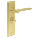 Burlington - Fitzrovia Door Handle Bathroom Backplate Satin Brass & Turn & Release - BUR-15SB-453SB-80SB - Choice Handles