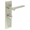 Burlington - Fitzrovia Door Handle Bathroom Backplate Satin Nickel & Turn & Release - BUR-15SN-453SN-80SN - Choice Handles