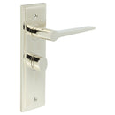 Burlington - Knightsbridge Door Handle Bathroom Backplate Polished Nickel & Turn & Release - BUR-20PN-453PN-81PN - Choice Handles