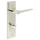 Burlington - Knightsbridge Door Handle Din Bathroom Backplate Polished Nickel & Turn & Release - BUR-20PN-456PN-80PN - Choice Handles