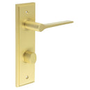 Burlington - Knightsbridge Door Handle Din Bathroom Backplate Satin Brass & Turn & Release - BUR-20SB-456SB-81SB - Choice Handles
