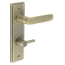 Burlington - Kensington Door Handle Din Bathroom Backplate Antique Brass & Turn & Release - BUR-25AB-456AB-82AB - Choice Handles