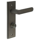 Burlington - Kensington Door Handle Din Bathroom Backplate Dark Bronze & Turn & Release - BUR-25DB-456DB-80DB - Choice Handles