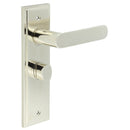 Burlington - Kensington Door Handle Bathroom Backplate Polished Nickel & Turn & Release - BUR-25PN-453PN-81PN - Choice Handles