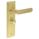 Burlington - Kensington Door Handle Bathroom Backplate Satin Brass & Turn & Release - BUR-25SB-453SB-80SB - Choice Handles