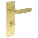 Burlington - Kensington Door Handle Din Bathroom Backplate Satin Brass & Turn & Release - BUR-25SB-456SB-80SB - Choice Handles