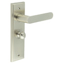 Burlington - Kensington Door Handle Bathroom Backplate Satin Nickel & Turn & Release - BUR-25SN-453SN-80SN - Choice Handles