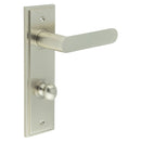 Burlington - Kensington Door Handle Din Bathroom Backplate Satin Nickel & Turn & Release - BUR-25SN-456SN-80SN - Choice Handles