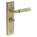 Burlington - Westminster Door Handle Bathroom Backplate Antique Brass & Turn & Release - BUR-30AB-453AB-80AB - Choice Handles