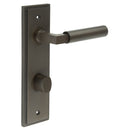 Burlington - Westminster Door Handle Din Bathroom Backplate Dark Bronze & Turn & Release - BUR-30DB-456DB-81DB - Choice Handles