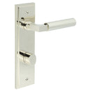 Burlington - Westminster Door Handle Din Bathroom Backplate Polished Nickel & Turn & Release - BUR-30PN-456PN-81PN - Choice Handles