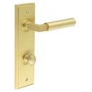 Burlington - Westminster Door Handle Din Bathroom Backplate Satin Brass & Turn & Release - BUR-30SB-456SB-80SB - Choice Handles