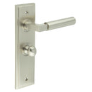 Burlington - Westminster Door Handle Bathroom Backplate Satin Nickel & Turn & Release - BUR-30SN-453SN-80SN - Choice Handles