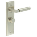 Burlington - Westminster Door Handle Bathroom Backplate Satin Nickel & Turn & Release - BUR-30SN-453SN-81SN - Choice Handles