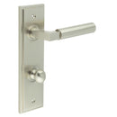 Burlington - Westminster Door Handle Din Bathroom Backplate Satin Nickel & Turn & Release - BUR-30SN-456SN-80SN - Choice Handles